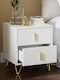 image 8 of SoBuy FBT115-W,2-Drawer Bedside Table Nightstand with Gold Handles | White | White | 1