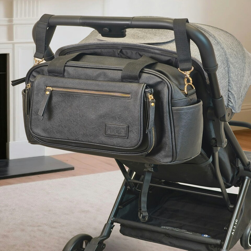 image 1 of Allis Baby Changing Bag with Changing Mat - Black Black