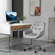 image 2 of Vinsetto Home Office Chair Velvet Ergonomic Computer Chair Comfy Desk Chair with Adjustable Height, Arm and Back Support, Grey