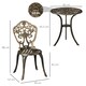 image 3 of Outsunny 3 Piece Cast Aluminium Garden Bistro Set for 2 with Parasol Hole, Outdoor Coffee Table Set, Two Armless Chairs and Round Coffee Table for Balcony, Patio, Bronze
