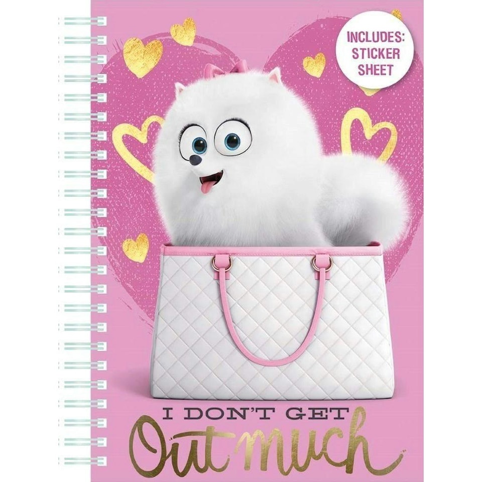 The Secret Life Of Pets I Don´t Get Out Much Soft Cover A5 Notebook - Pink/White/Gold - One Size