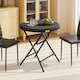 image 6 of Outsunny Round Garden Dining Table for 4, Foldable Outdoor Table for Garden
