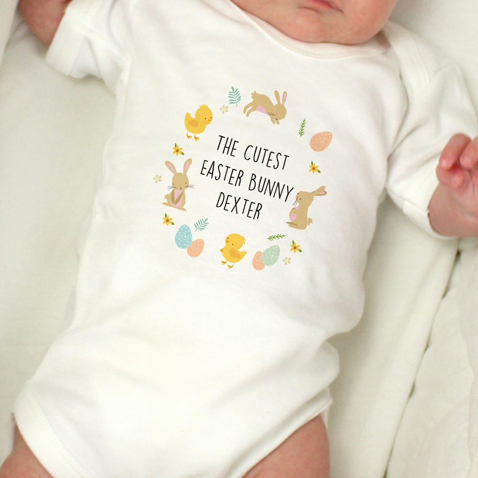 image 1 of Personalised Easter Baby Vest