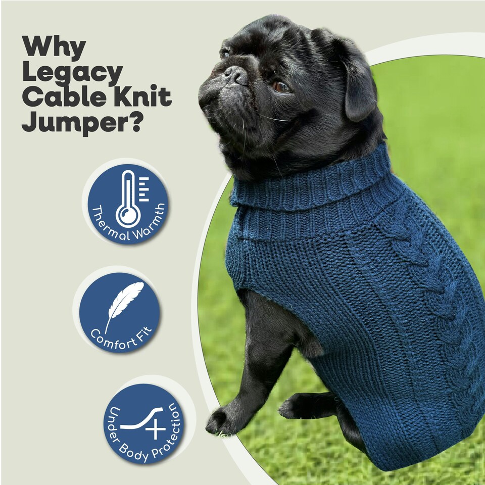 image 1 of HugglePets Legacy Cable Knit Dog Jumper | Red | M