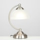 image 3 of ValueLights Curved Brushed Chrome And Frosted Glass Bedside Table Lamp