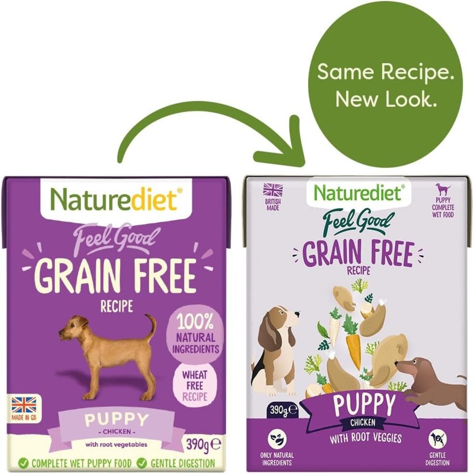 image 1 of Naturediet - Grain Free Wet Dog Food, Natural and Nutritionally Balanced, Grain Free, Puppy, 390g (Pack of 18)