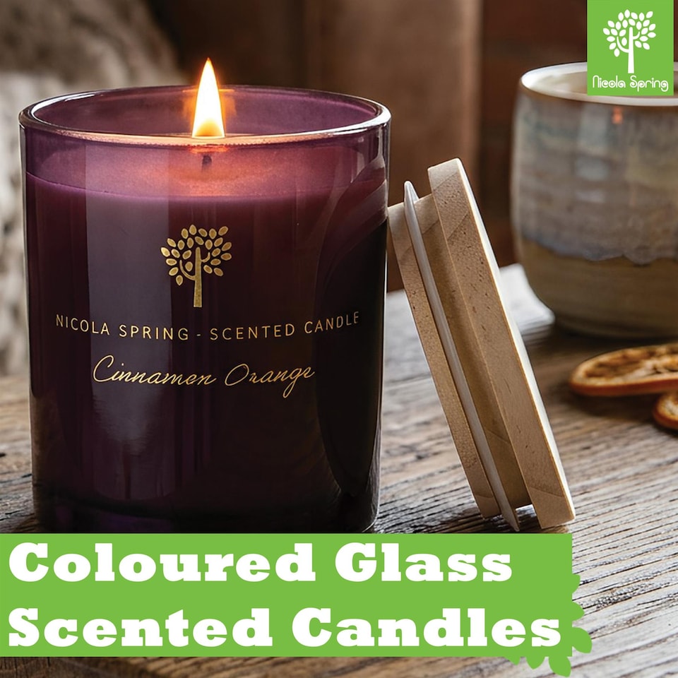image 1 of Nicola Spring Patchouli & Rosewood Scented Candle 350g 38h Natural Double Wick Soy Wax Aromatherapy Candle Home Fragrance