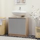 image 6 of HOMCOM 60x60cm Under-Sink Storage Cabinet w/ Adjustable Shelf 2 Doors Cabinet 
