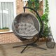 image 7 of Outsunny Hanging Swing Chair w/ Metal Stand & Side Pocket, Sand Grey