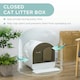 image 3 of PawHut Cat Litter Box Kitten Litter Tray w/ Lid, Scoop, Filter, Flap Door
