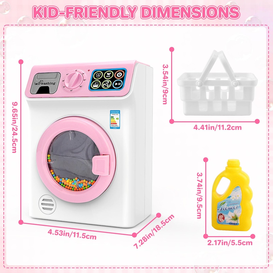 image 1 of Kids Washing Machine Toy with Sounds