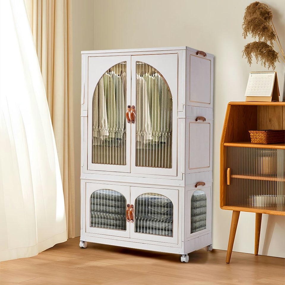 image 1 of Living and Home Foldable Wardrobe and Storage Box Organizer for Kids Room