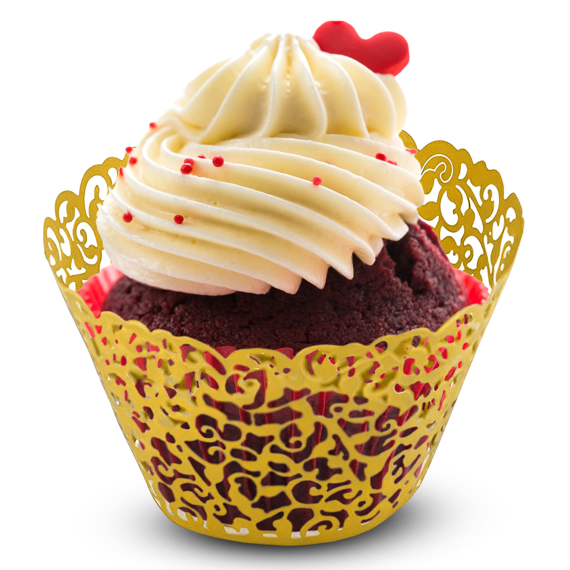 Cupcake Wrappers Laser Cut Floral Design Paper Cup Holders - 25pcs