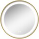 image 1 of kleankin Wall Mounted LED Bathroom Mirror with 3 Light Colours Time Display Gold