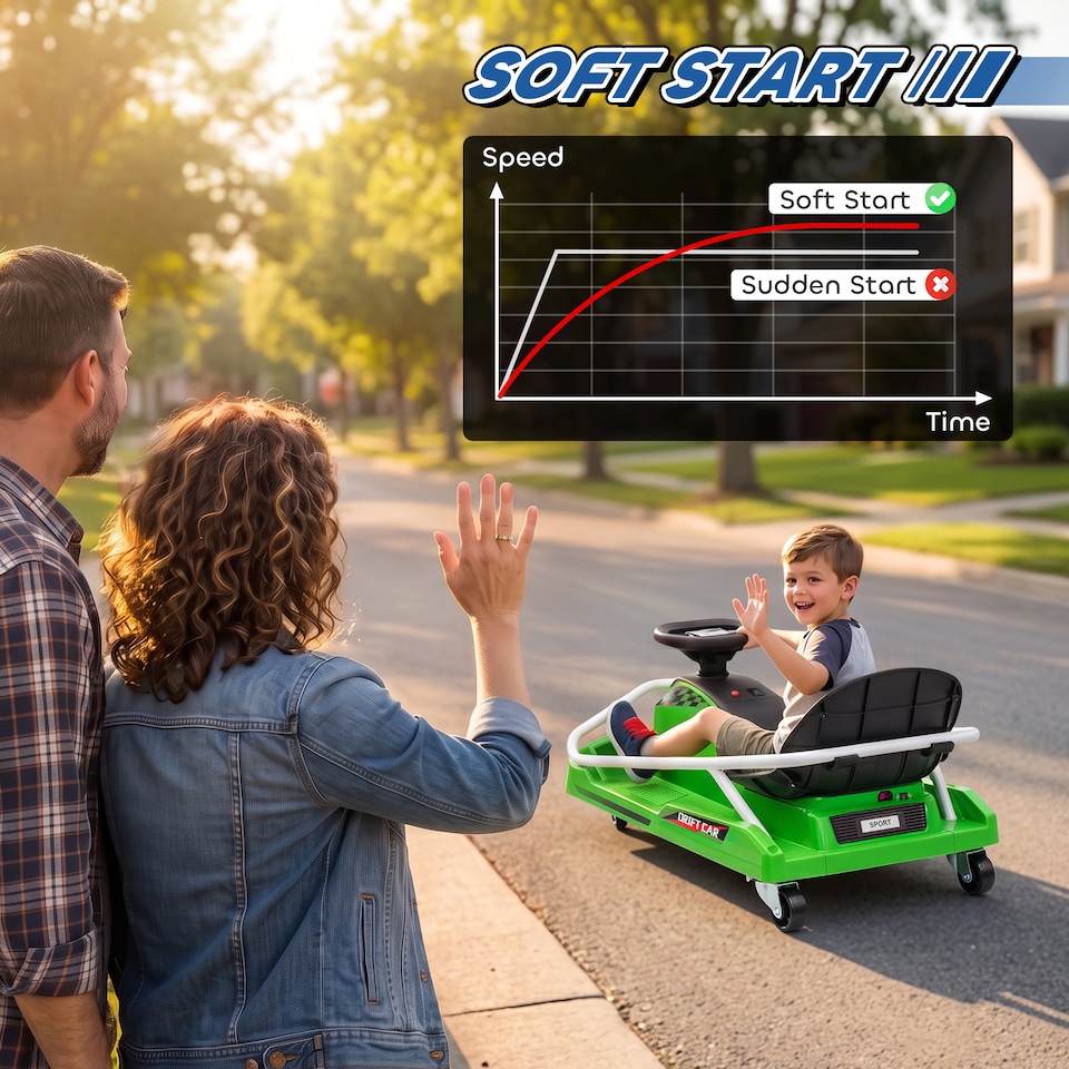 image 1 of AIYAPLAY 24V Electric Go Kart for Kids with Drift Mode, Soft Start