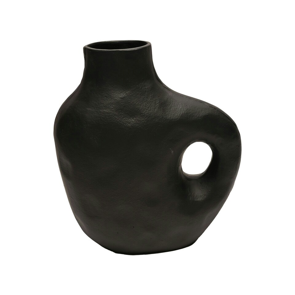 Hestia Metal Jug Vase - Black