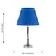 image 5 of Set of 2 Chrome Table Lamps with Stem Detail and Royal Blue Shades Chrome | Blue