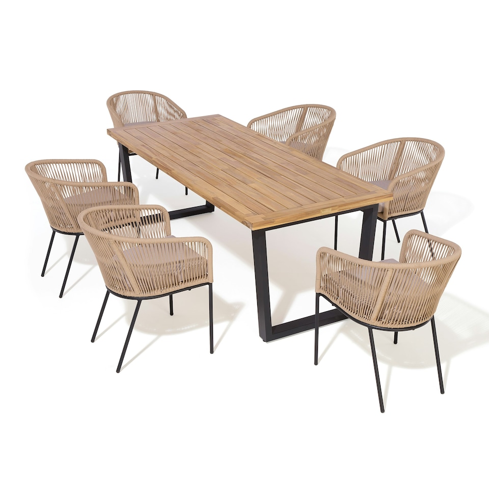 image 1 of Rowlinson Oslo 6 Seat Dining Set - 210cm Table | Multi | 7