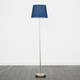 image 2 of ValueLights Modern Floor Lamp In Brushed Chrome Metal Finish With Navy Blue Shade