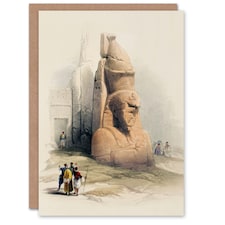 David Roberts Art Card Luxor Temple Ramses II Statue