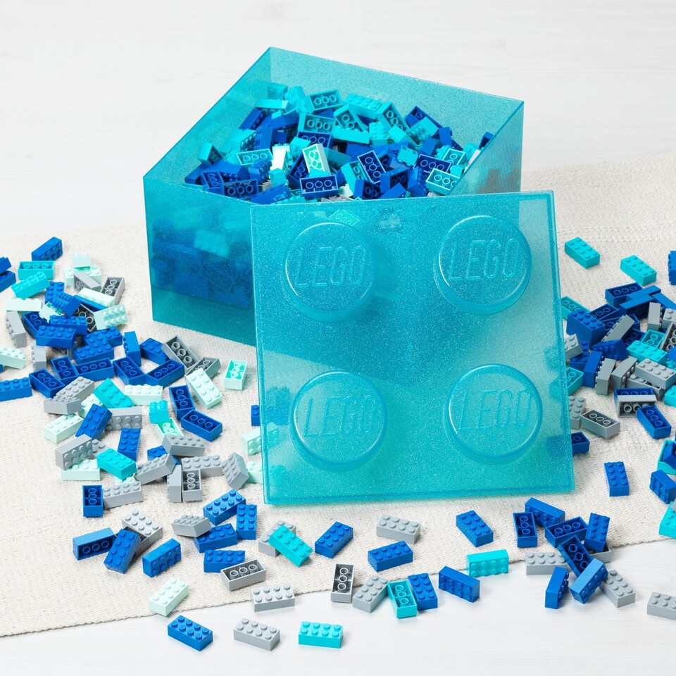 image 1 of LEGO Storage Brick 4 Stud- Glitter Light Blue