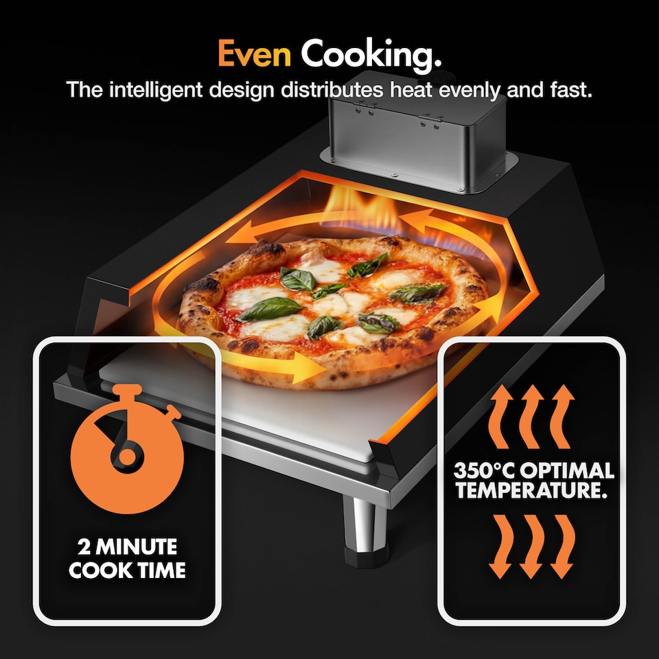 image 1 of VonHaus Pizza Oven Outdoor, for Tabletop with Accessories