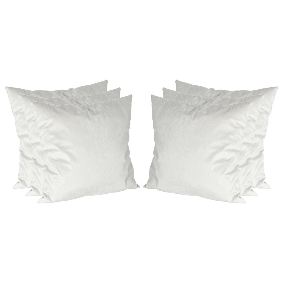 image 1 of Nicola Spring Square Velvet Cushions - 55cm x 55cm - Cream - Pack of 6 | Cream | Cream