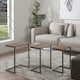 image 10 of Set Of 3 C-Shaped Nesting Tables Rustic Brown Brown