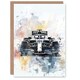 image 1 of Racing Modern Watercolour Race Car Track Him Birthday Card