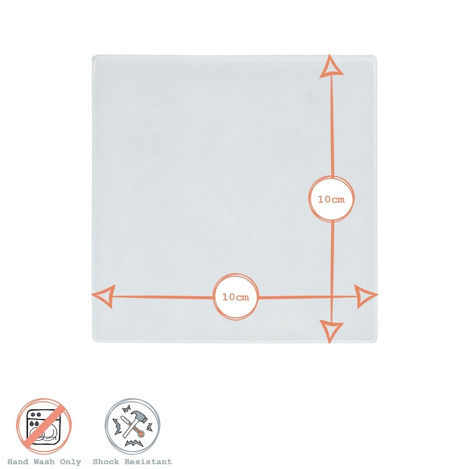 image 1 of Harbour Housewares Glass Square Coasters - 10cm - Grey - Pack of 6