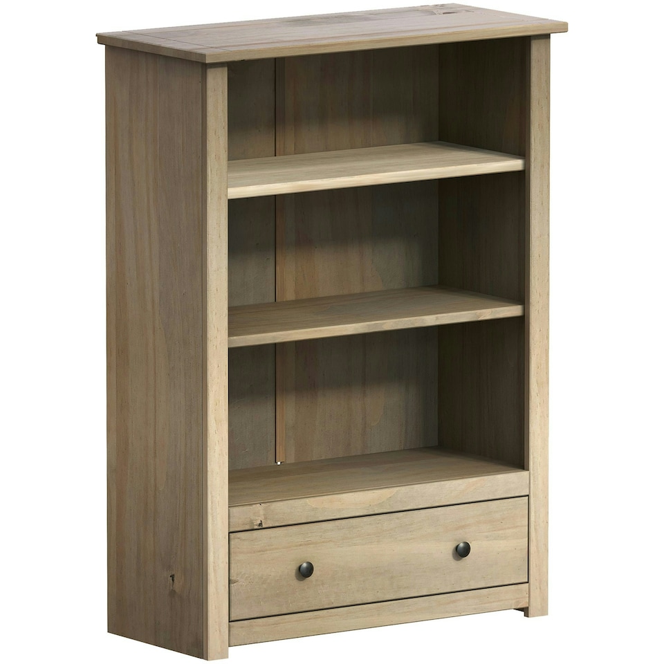 image 1 of Vida Designs Panama 1 Drawer 3 Shelf Bookcase Display Unit, Solid Pine Wood