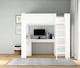 image 4 of Eden High Sleeper Bed in White with Desk and Storage | White | Single