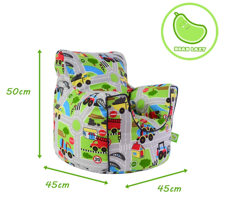 image 1 of Bean Lazy Road Map Bean Bag Armchair Toddler Size