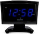 image 1 of Acctim Jenson LED Digital Alarm Clock in Black with USB-C Smart Connector Blue Display