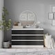 image 4 of Minimalist Chest of 6 Drawers - 68.6x120x35cm | White | White & Black | 1