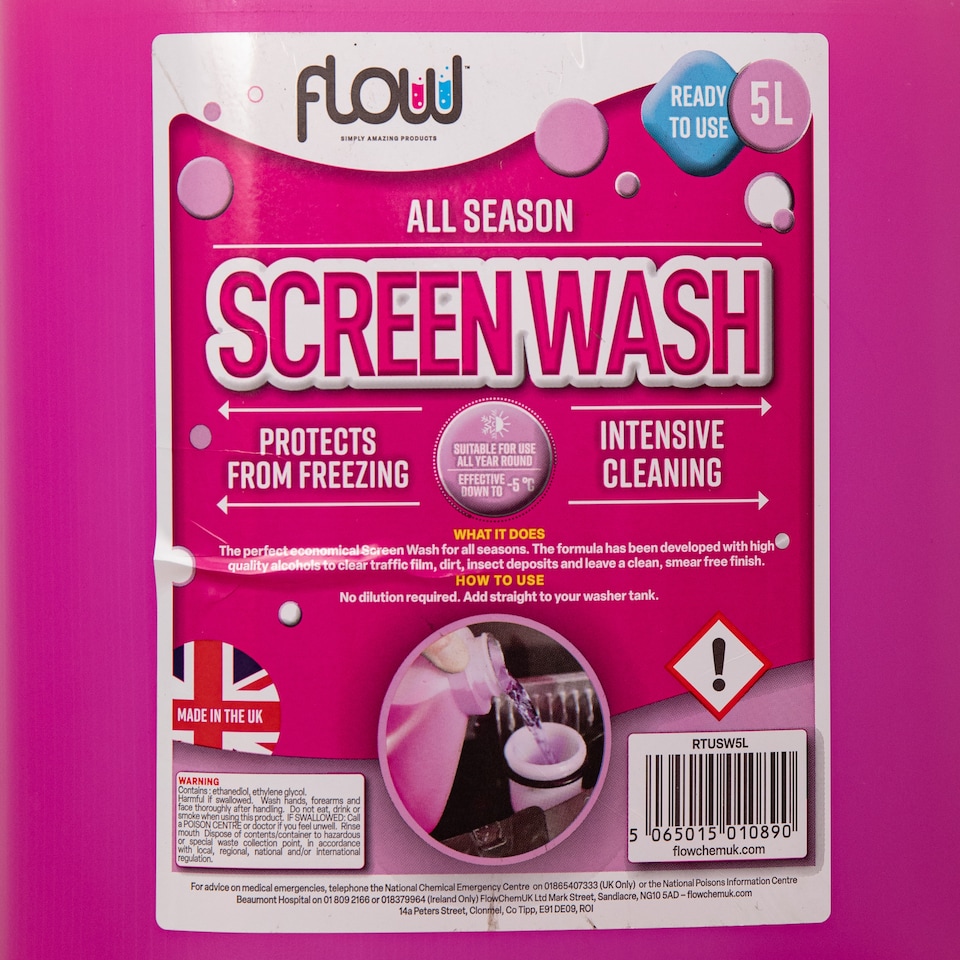 image 1 of 5 Litre All Season Streak Free Ready to Use Vehicle Screen Wash