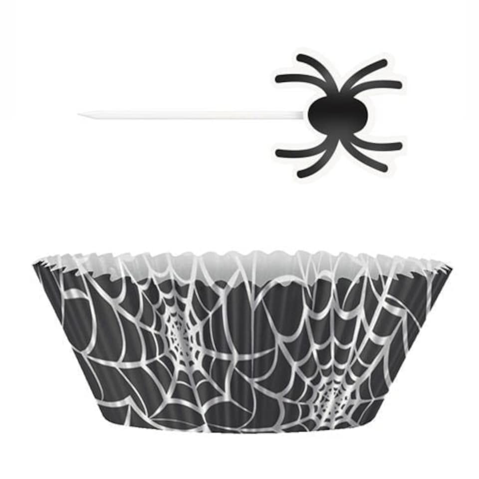 Halloween Spider Web Black Baking Cupcake Kit