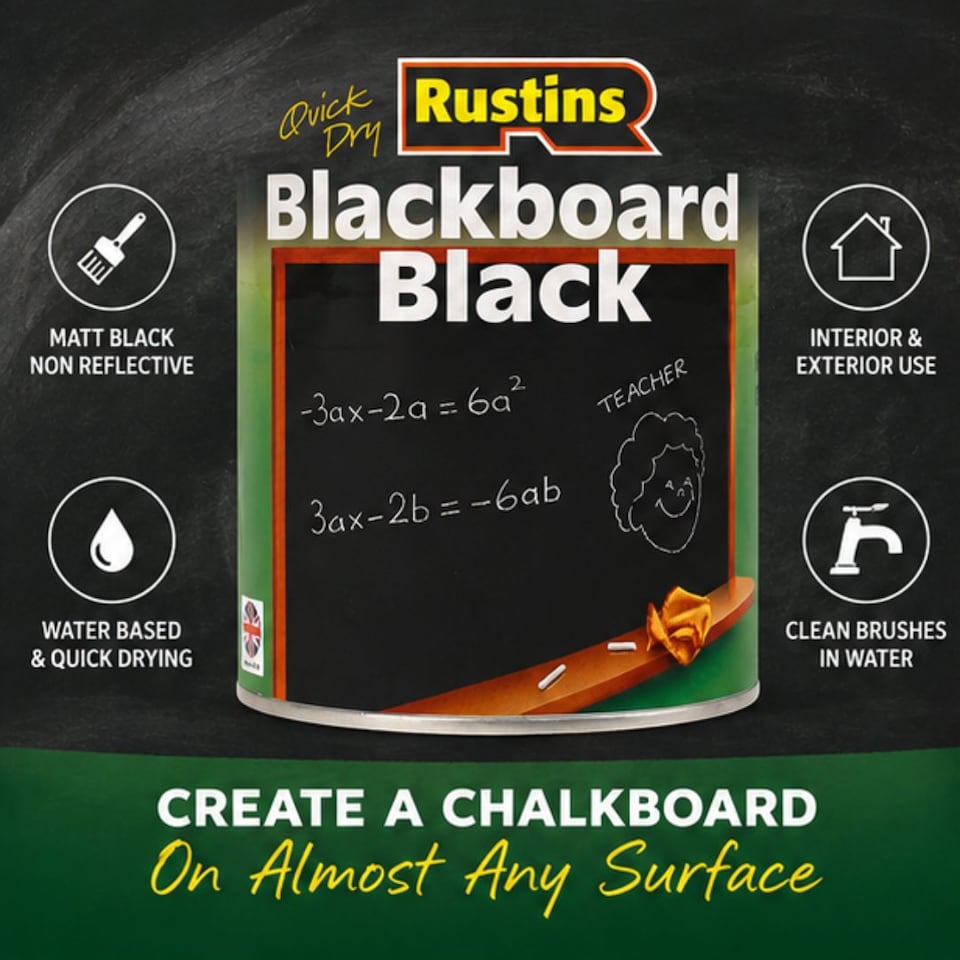 image 1 of Rustins - Quick Dry Blackboard Black 1 litre