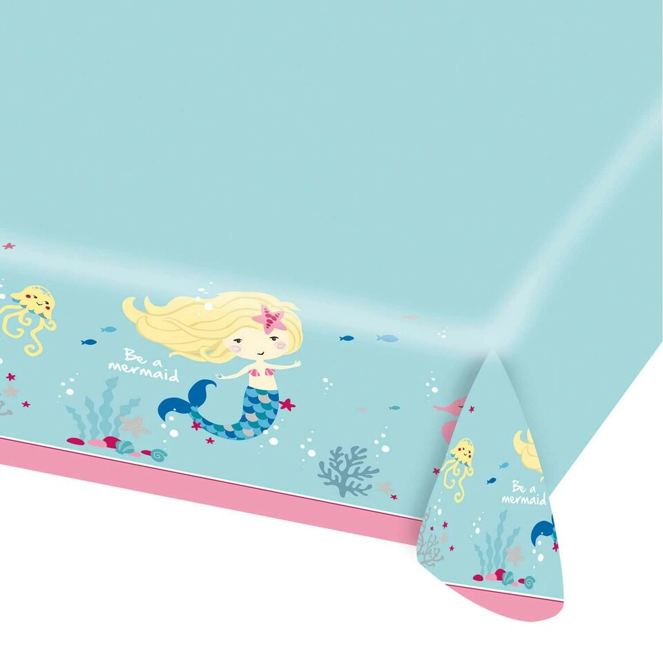 Amscan Mermaid Party Table Cover - Blue/Pink - One Size