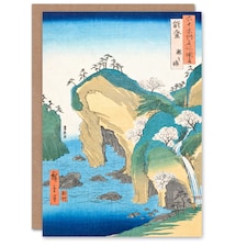 Utagawa Hiroshige Japanese Art Card Noto Province Waterfall Bay
