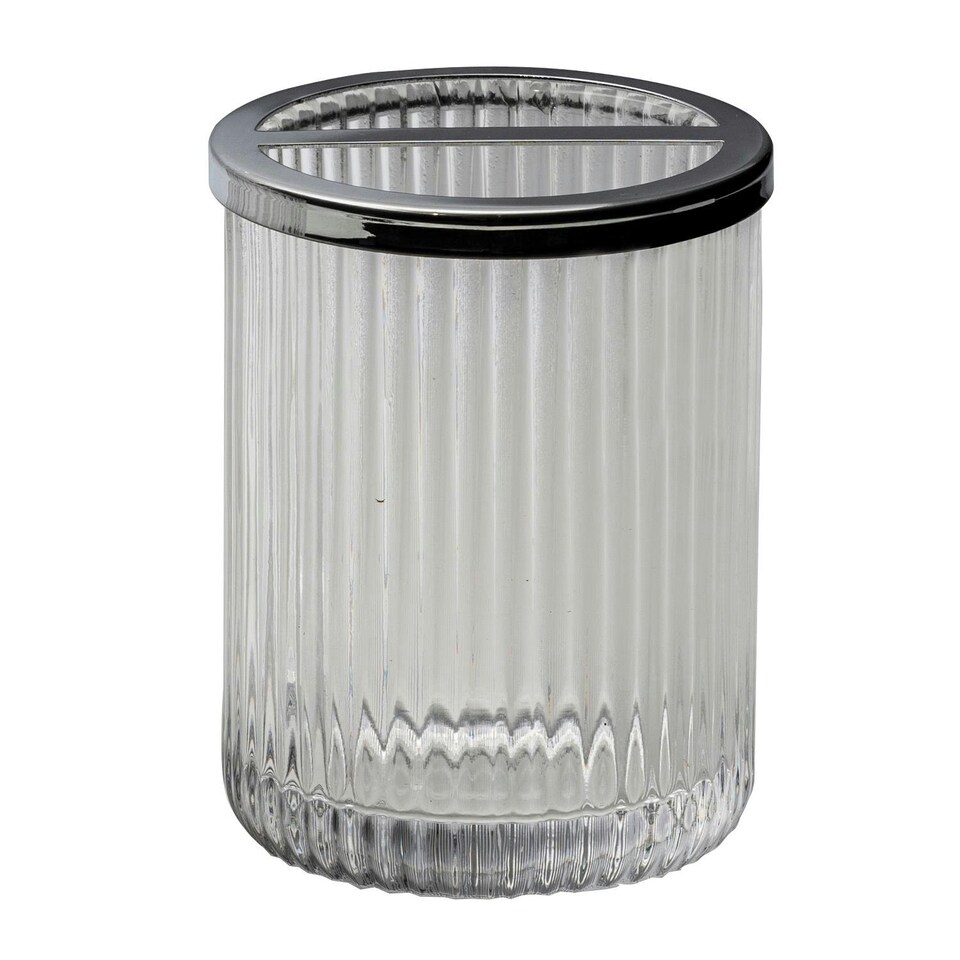Showerdrape Regent Ribbed Glass Chrome Toothbrush Holder