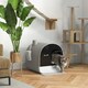 image 7 of PawHut Cat Litter Box Kitten Litter Tray w/ Lid, Scoop, Filter, Flap Door, Grey
