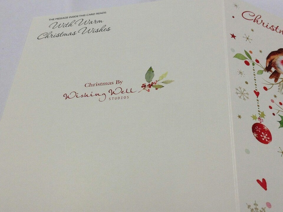 image 1 of Pack of 6 'Tree Robins & Present' Design Christmas Greeting Cards