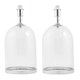 image 1 of First Choice Lighting Pair of Large Chrome and Glass Cloche Design Table Lamp Bases Clear | Chrome
