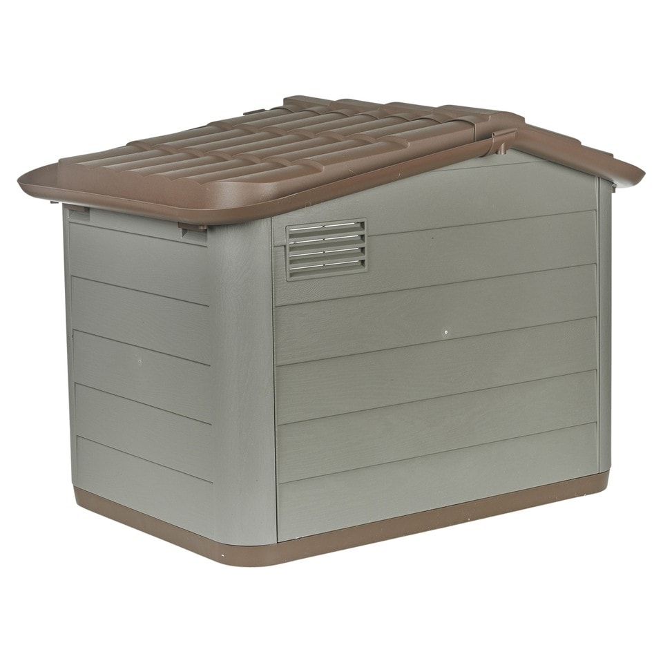 image 1 of URBNLIVING Plastic Dog House Outdoor Pet Kennel Shelter | Multi | Brown/Green | M | 1