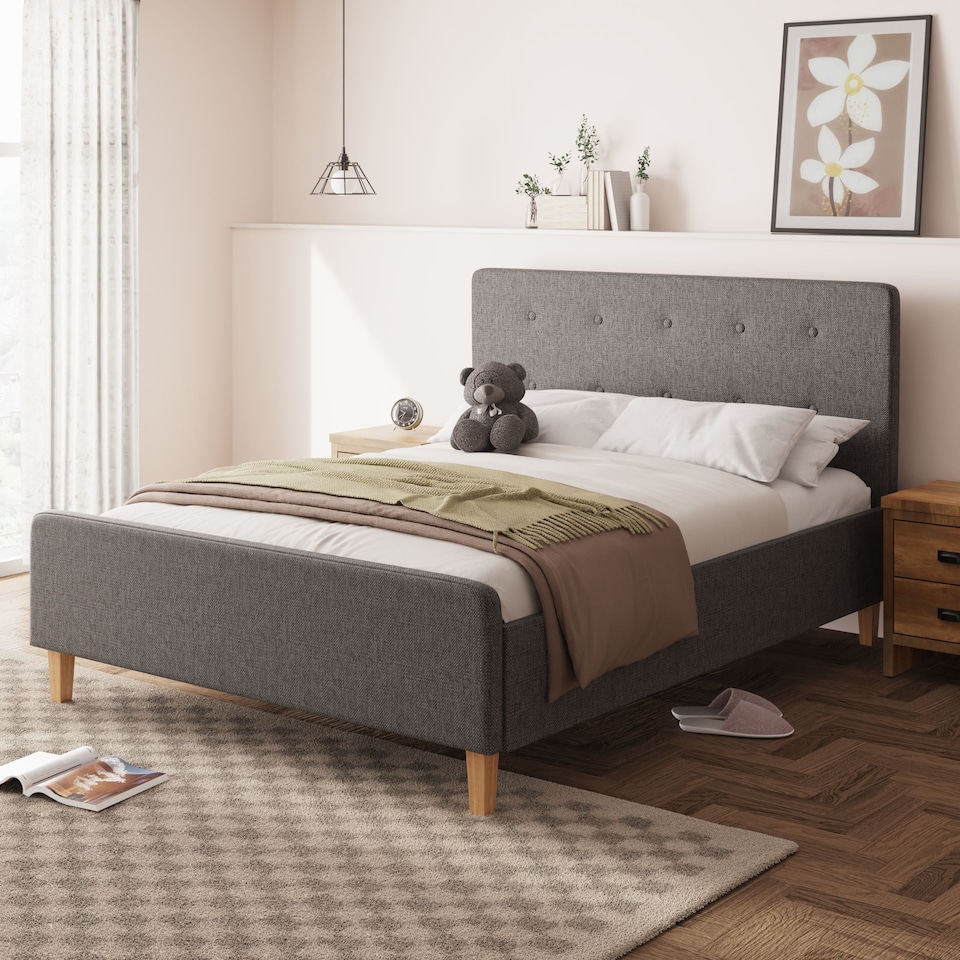 image 1 of Ashbourne Ottoman Storage Bed King Dark Grey | Grey | Dark Grey