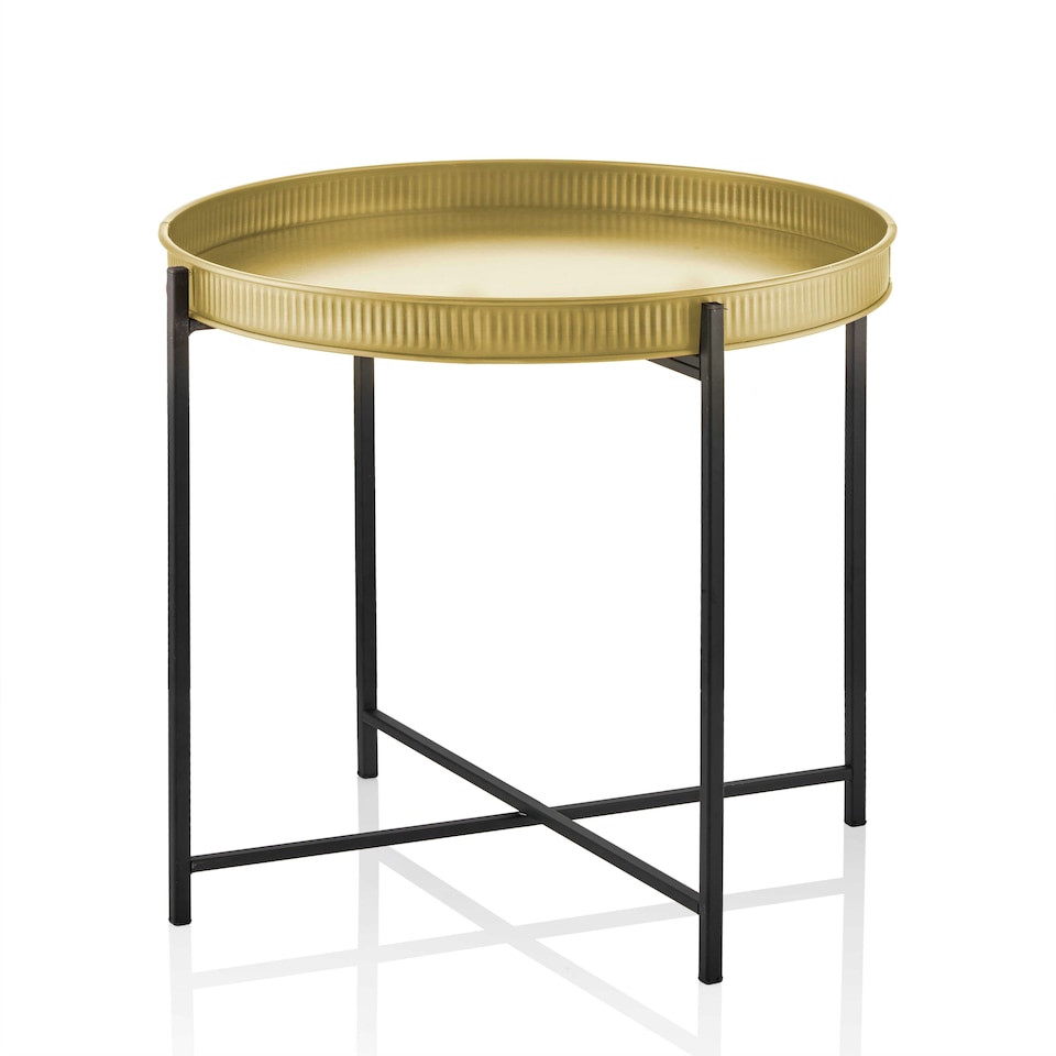 image 1 of Gold Round Side Table