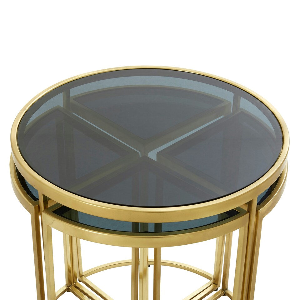 image 1 of Interiors by Premier Versatile Design Nesting Tables, Elegant Round Top Nesting Tables, Sturdy And Durable Modern Nesting Table Black