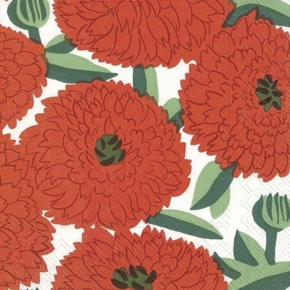IHR Lunch Napkins Primavera Red 33cm 3ply 20 Pack