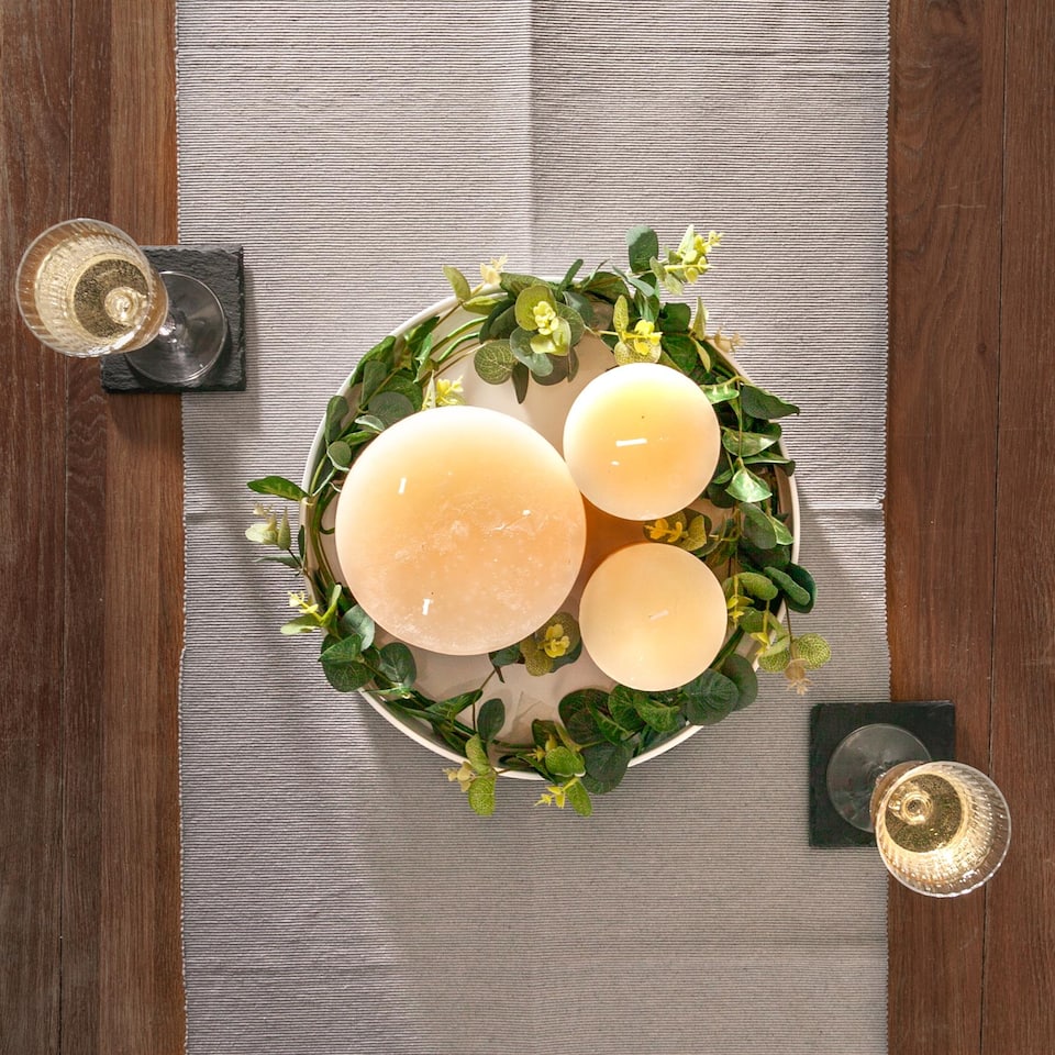 image 1 of Argon Tableware Serving Tray - 33cm - Round Tray Metallic Decorative Breakfast Tray Melamine Food Tray | White | White | One Size | 1